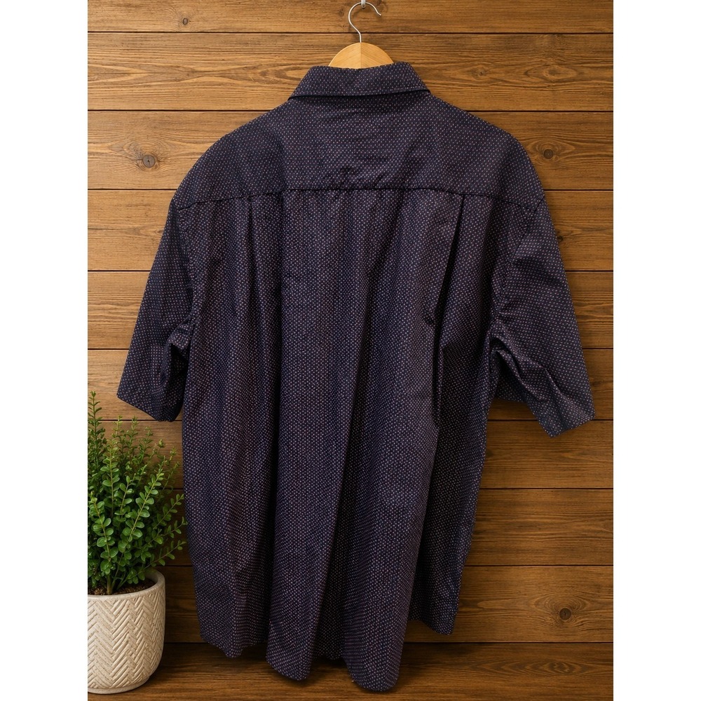 Beverly Hills Polo Club Men's 3XLT Navy Pink Geometric Button Front Shirt - Picture 4 of 4